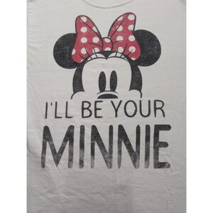 Disney Parks Minnie Mouse I'll Be Your Minnie Graphic T-Shirt Small White